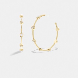 Coach Classic Pearl Large Hoop Earrings ゴールド | COH866096