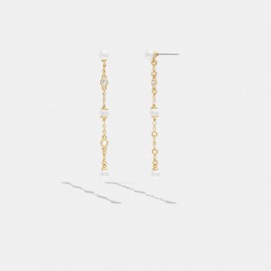 Coach Classic Pearl Linear Earrings ゴールド | COH866098