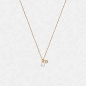 Coach Classic Pearl Pendant Necklace ゴールド | COH866192