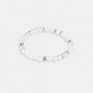 Coach Clear Quartz Beaded Disk Bracelet シルバー | COH867025