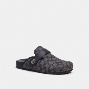 Coach Clog In Signature Jacquard グレー 黒 | COH866843