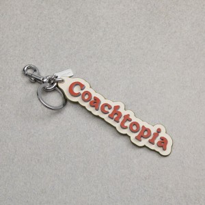 Coach Coachtopia Bag Charm In Coachtopia Leather 深いオレンジ カラー | COH866433