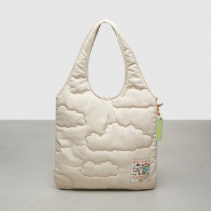 Coach Coachtopia Loop Flat Tote With Cloud Quilting ベージュ | COH866633