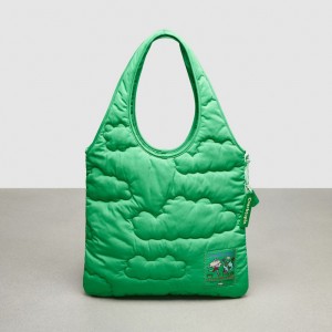 Coach Coachtopia Loop Flat Tote With Cloud Quilting 緑 | COH865005