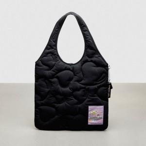Coach Coachtopia Loop Quilted Heart Flat Tote 黒 | COH866643