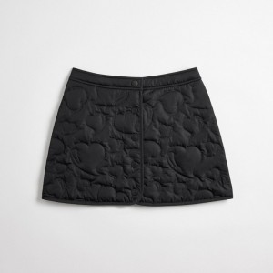 Coach Coachtopia Loop Quilted Heart Mini Skirt 黒 | COH866024