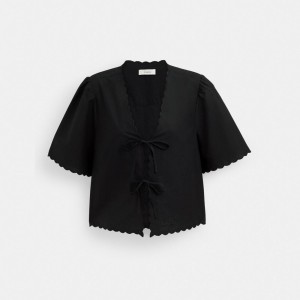Coach Cotton Set Top In Organic Cotton 黒 | COH866001