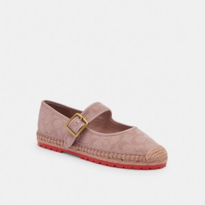 Coach Courtney Espadrille In Signature Canvas ライトピンク | COH865785