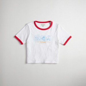 Coach Cropped Tee: Coachtopia Creatures 白 赤 カラー | COH865970
