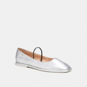 Coach Emilia Mary Jane In Silver Metallic シルバー | COH865803