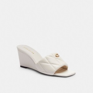 Coach Emma Wedge With Quilting 白 | COH865729