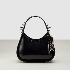 Coach Ergo Bag In Crinkle Patent Coachtopia Leather: Spikes 黒 | COH864837