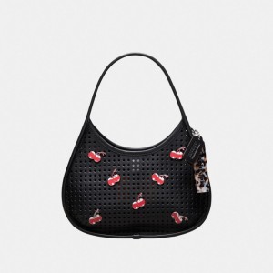 Coach Ergo Bag In Perforated Upcrafted Leather With Cherry Pins 黒 | COH865149