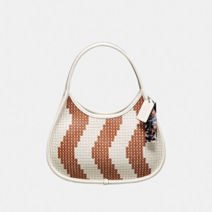 Coach Ergo Bag With Wavy Stripe Upcrafted Leather Sequins ブラウン | COH864868
