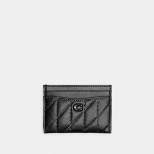 Coach Essential Card Case With Pillow Quilting 青 グレー 黒 | COH865568