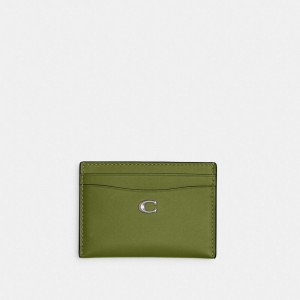 Coach Essential Card Case シルバー ライト緑 | COH865536