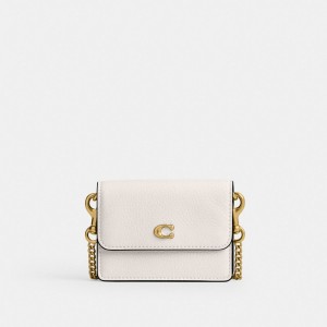 Coach Essential Half Flap Card Case 白 | COH865579