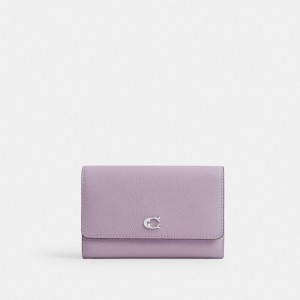 Coach Essential Medium Flap Wallet In Colorblock シルバー 紫 カラー | COH865506