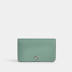 Coach Essential Slim Card Case シルバー ターコイズ | COH865553