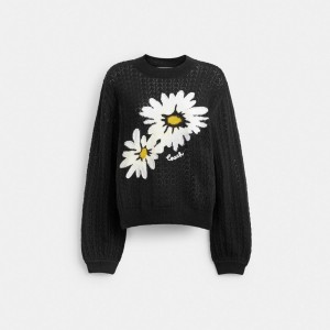 Coach Floral Crewneck Sweater 黒 | COH865999
