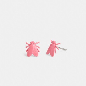 Coach Fly Stud Earrings シルバー ピンク | COH866122