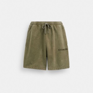 Coach Garment Dye Pull On Shorts オリーブ | COH866953