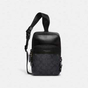 Coach Gotham Sling Pack 13 In Signature Canvas グレー | COH865462