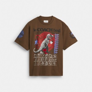 Coach Graphic Relaxed T Shirt In Organic Cotton ブラウン | COH866008