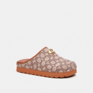 Coach Hadley Slipper In Signature Textile Jacquard ブラウン | COH865784