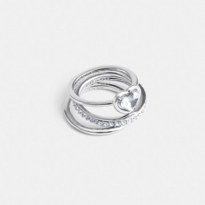 Coach Halo Heart Ring Set シルバー | COH866159