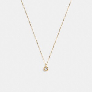 Coach Halo Round Pendant Necklace ゴールド | COH866132