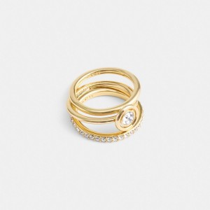 Coach Halo Round Ring Set ゴールド | COH866158