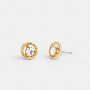 Coach Halo Round Stud Earrings ゴールド | COH866121