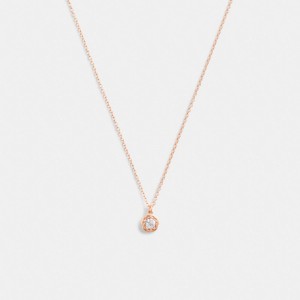 Coach Halo Tea Rose Pendant Necklace ピンク ゴールド | COH866180