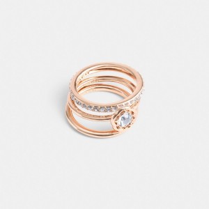 Coach Halo Tea Rose Ring Set ピンク ゴールド | COH866145