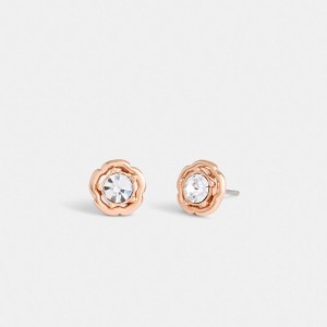 Coach Halo Tea Rose Stud Earrings ピンク ゴールド | COH866133