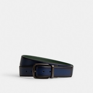 Coach Harness Buckle Cut To Size Reversible Belt, 38 Mm 深い青 緑 | COH867000