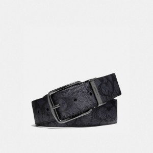 Coach Harness Buckle Cut To Size Reversible Belt, 38 Mm グレー 黒 | COH867001