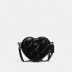 Coach Heart Crossbody Bag With Quilting 青 グレー 黒 | COH864965