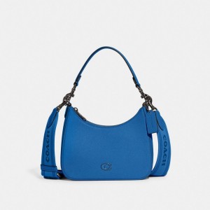 Coach Hobo Crossbody Bag With Signature Canvas 青 | COH866563