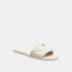 Coach Holly Sandal With Quilting 白 | COH865893