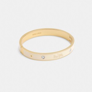 Coach Horse And Carriage Enamel Hinged Bangle ゴールド | COH866205