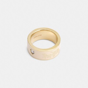 Coach Horse And Carriage Enamel Ring ゴールド | COH866202