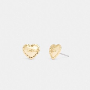 Coach Horse And Carriage Heart Stud Earrings ゴールド | COH866220