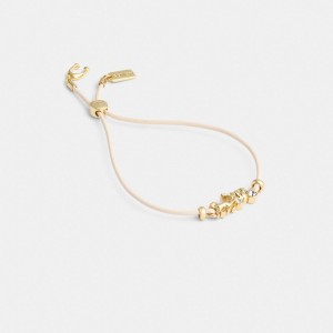 Coach Horse And Carriage Leather Slider Bracelet ゴールド | COH866229