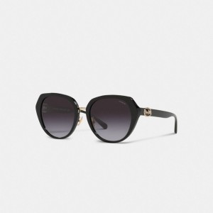 Coach Horse And Carriage Oversized Round Sunglasses 黒 | COH866344