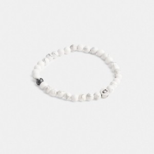 Coach Howlite Beaded Bracelet シルバー 白 | COH867011