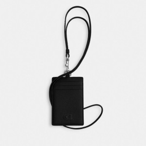 Coach Id Lanyard With Signature Canvas 黒 | COH866739