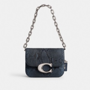 Coach Idol Bag In Python シルバー 暗青 | COH864801