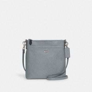 Coach Kitt Messenger Crossbody Bag シルバー グレー 青 | COH865256